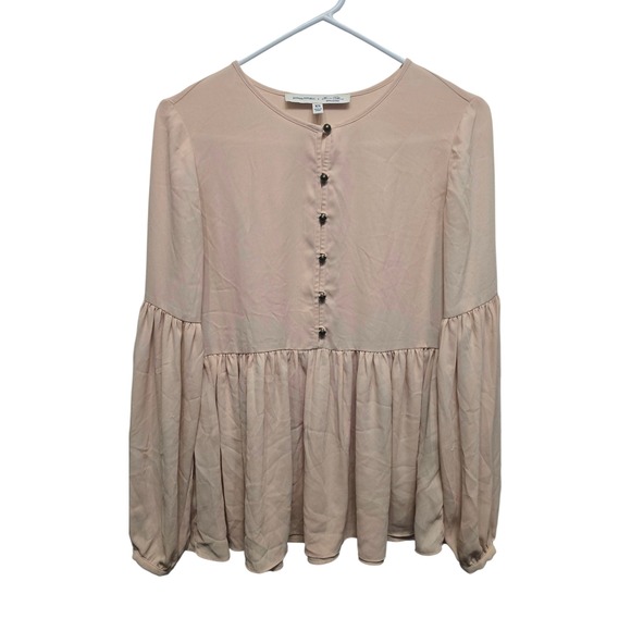 Banana Republic Tops - Banana Republic x Olivia Palermo‎ Long Sleeve Blouse Xs Womens Blush Peplum